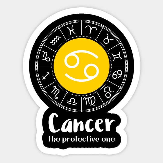 Cancer The Protective One Zodiac Sign Sticker by Science Puns